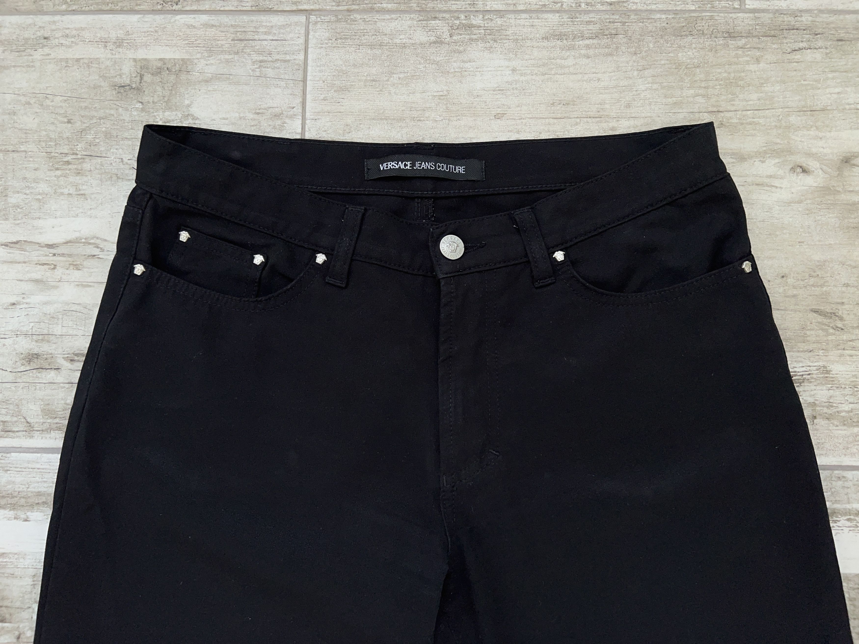 Versace × Versace Jeans Couture × Vintage Black Jeans Pants Trousers Polyester Size 30 44 Size 30" / US 8 / IT 44 - 11 Thumbnail