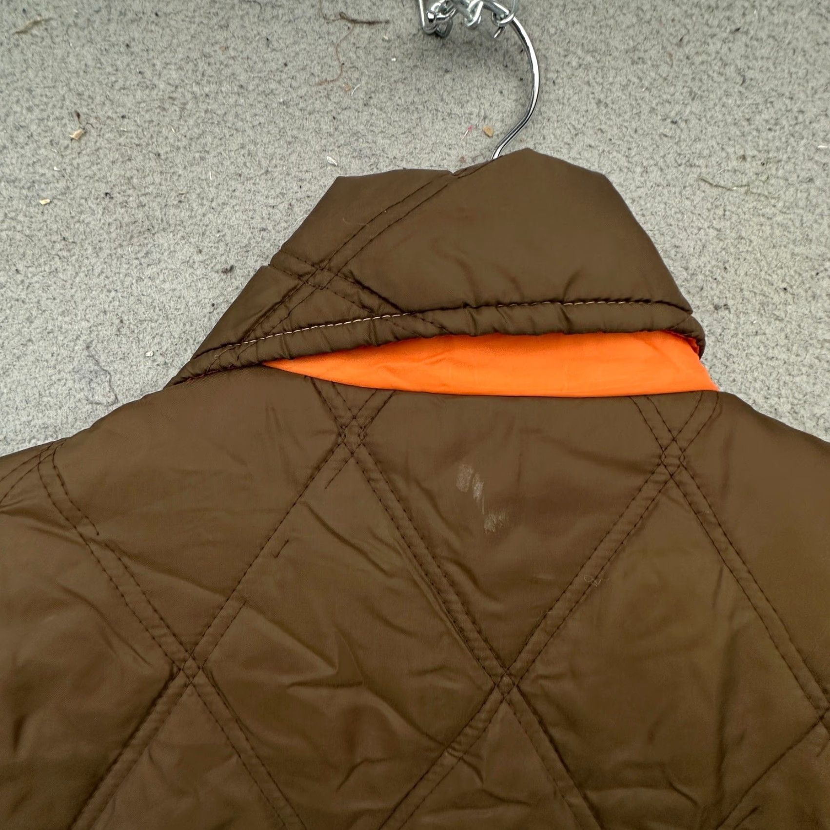 Vintage VINTAGE Fashion Sportswear Quilted Puffer Jacket Mens L Brown Orange Short Zip Solid 70s Size US L / EU 52-54 / 3 - 7 Thumbnail