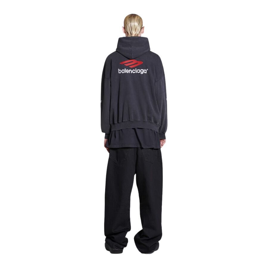 Balenciaga o1srvl11e0425 3B Sports Icon Hoodie Oversized in Black Size US XL / EU 56 / 4 - 6 Thumbnail