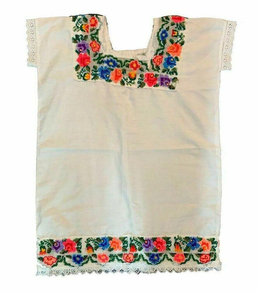 Designer New White Hand Made Shirt L Embroidered Punta Cruz Flowers Size L / US 10 / IT 46 - 3 Thumbnail