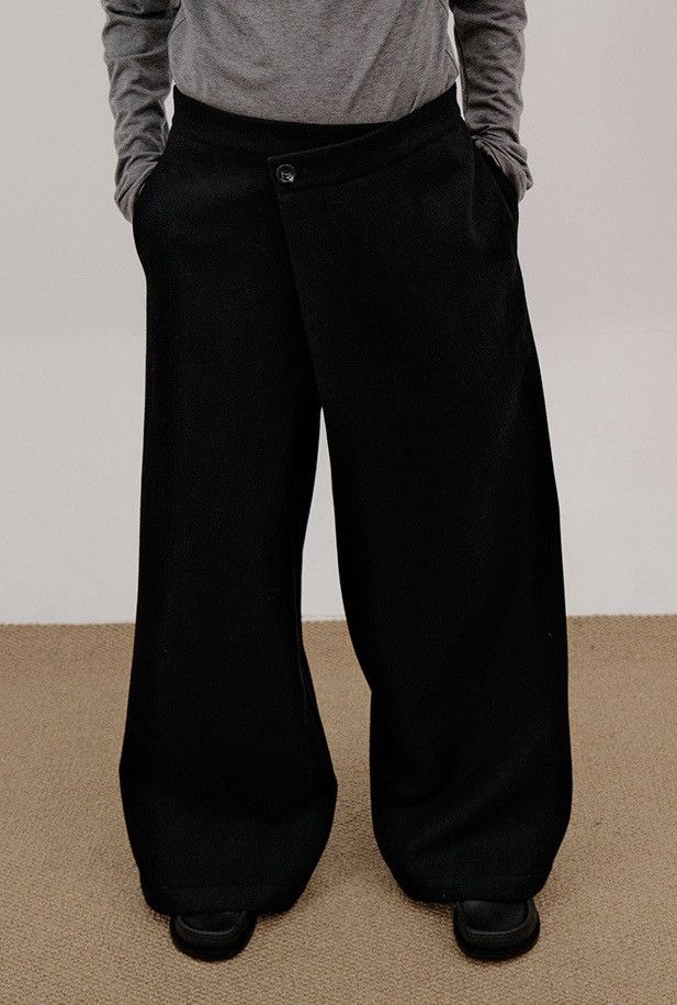 Cleanfit retro fashion premium wrap wool pants