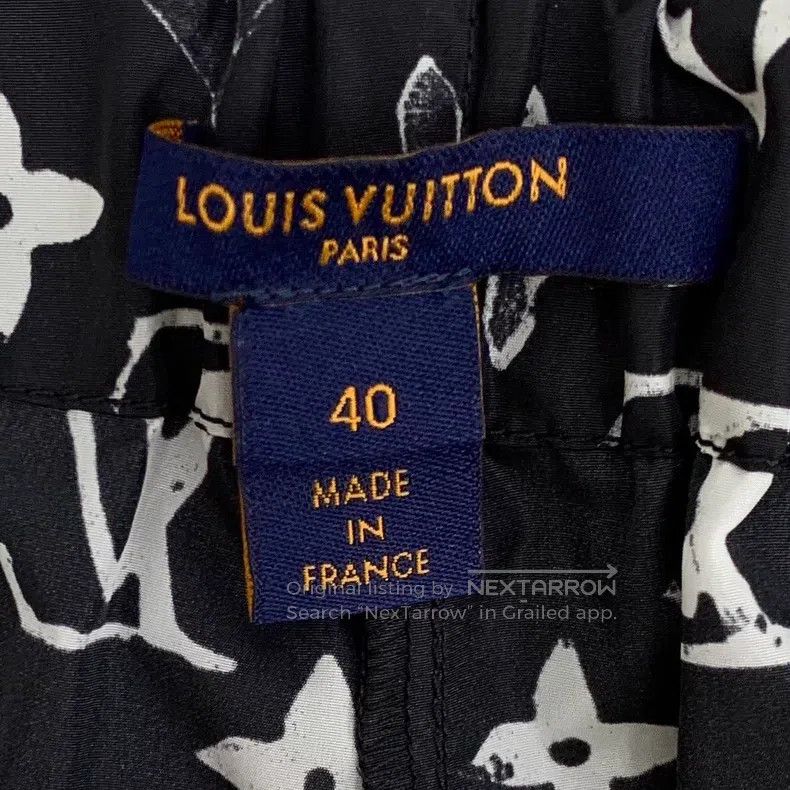 Louis Vuitton Black logo full print printed casual shorts