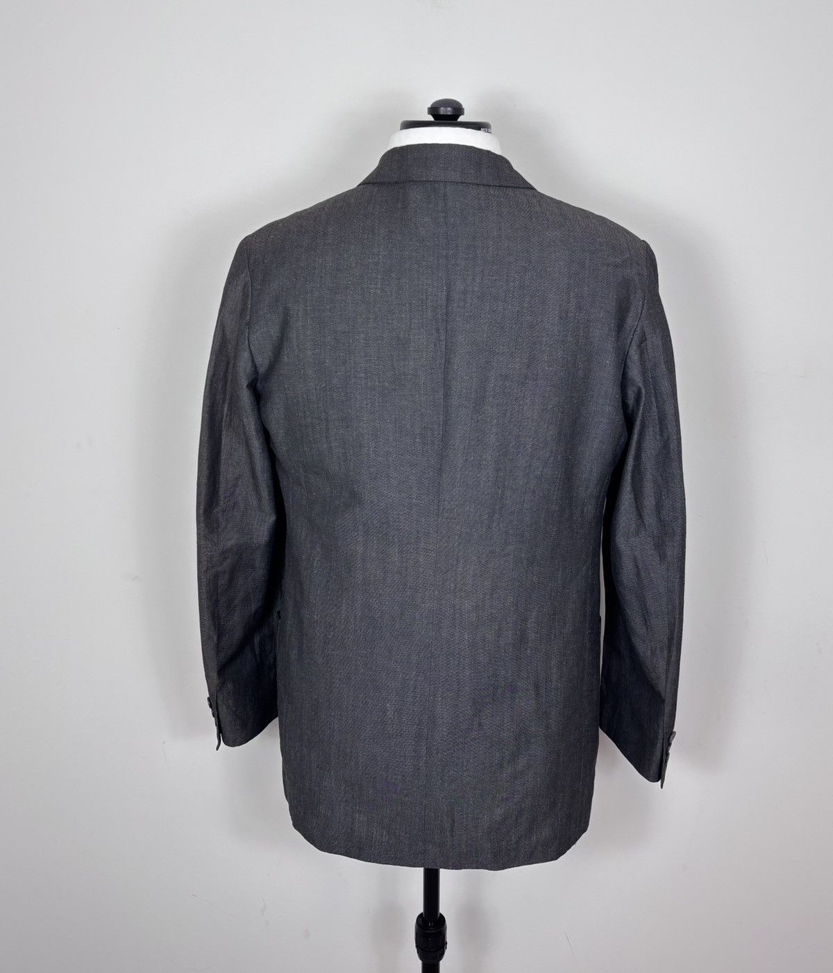 Dolce & Gabbana Dolce & Gabbana Men’s Vintage Grey Linen Wool Blazer Jacket Size 44R - 7 Thumbnail
