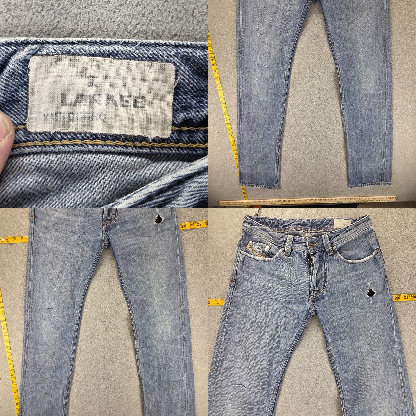 Diesel Diesel Larkee Regular Jeans - Mens 29x34 Blue Light Wash Size US 29 - 8 Thumbnail