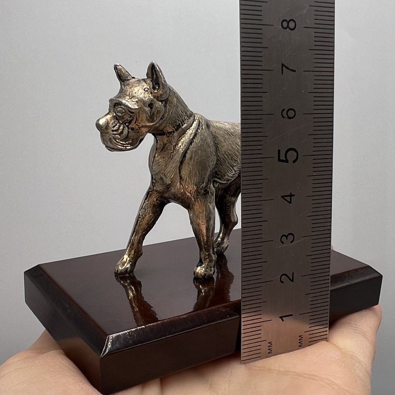 Vintage Vintage Collectible Figure Statue Silver Plated Boxer Dog Size ONE SIZE - 2 Thumbnail