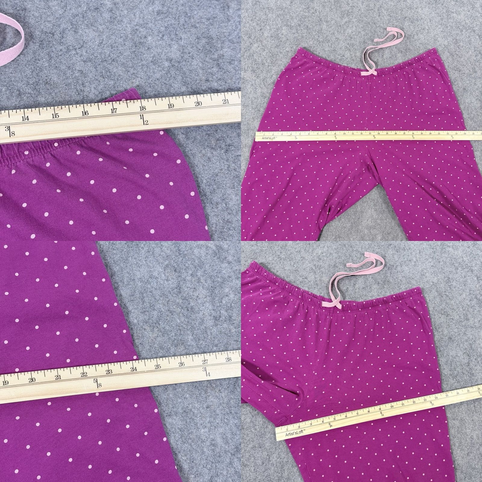 Vintage Pajamagram Polka Dots Capri Pajama Pant Women's XL Pink Capris Womens XL Pajama Pants Polka Dots PajamaGram Size 40" / US 18 - 8 Thumbnail