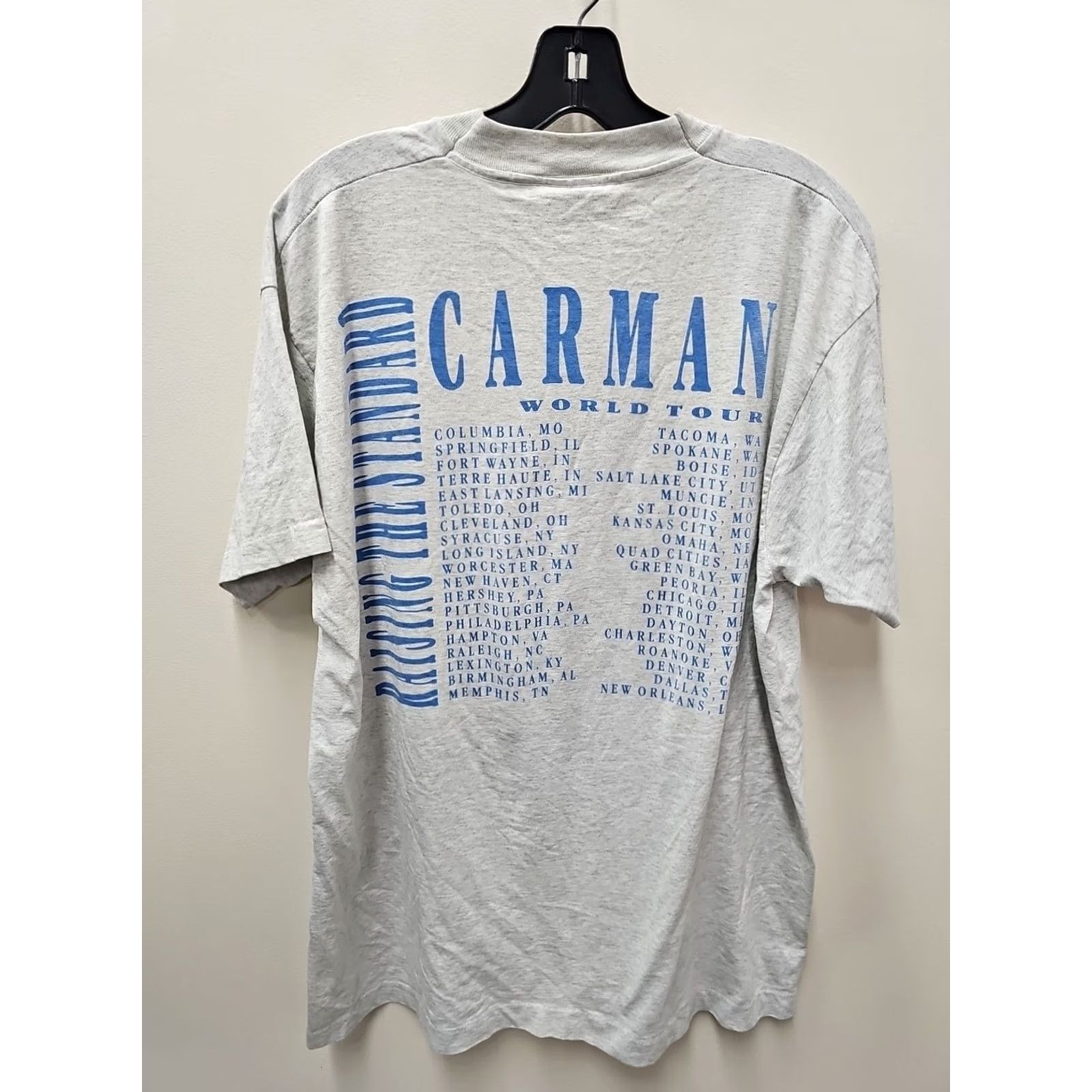 Vintage VINTAGE Best CARMAN THE STANDARD Single-Stitch T Shirt XL White Graphic Tee Unisex 1990s Short Sleeve Cotton/Polyester Religious Mens Womens Size US XL / EU 56 / 4 - 5 Thumbnail