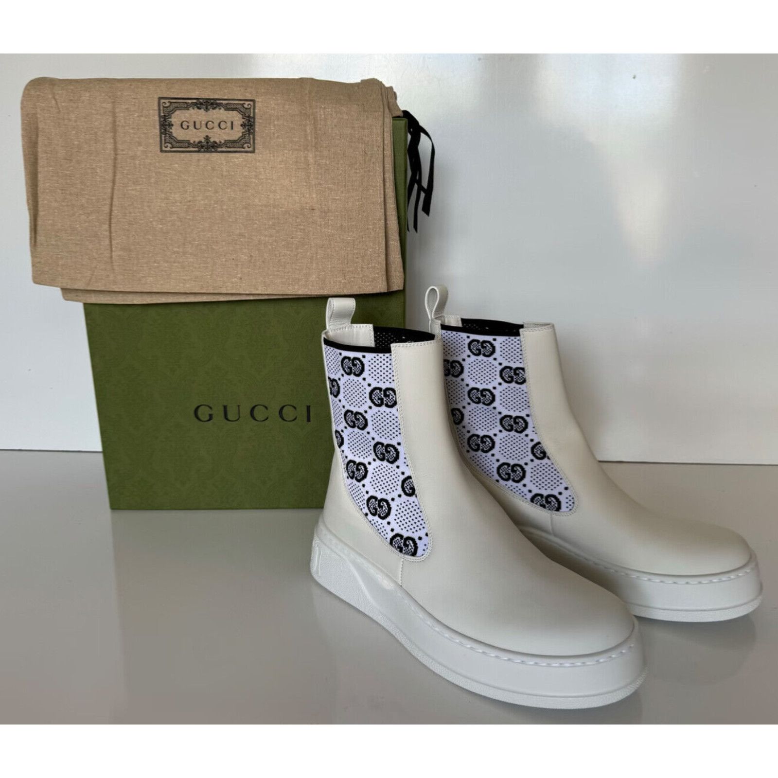 Gucci Gucci GG Dali Leather White Boots 9.5 US (39.5 Euro) 718718 Size US 9.5 / IT 39.5 - 1 Thumbnail
