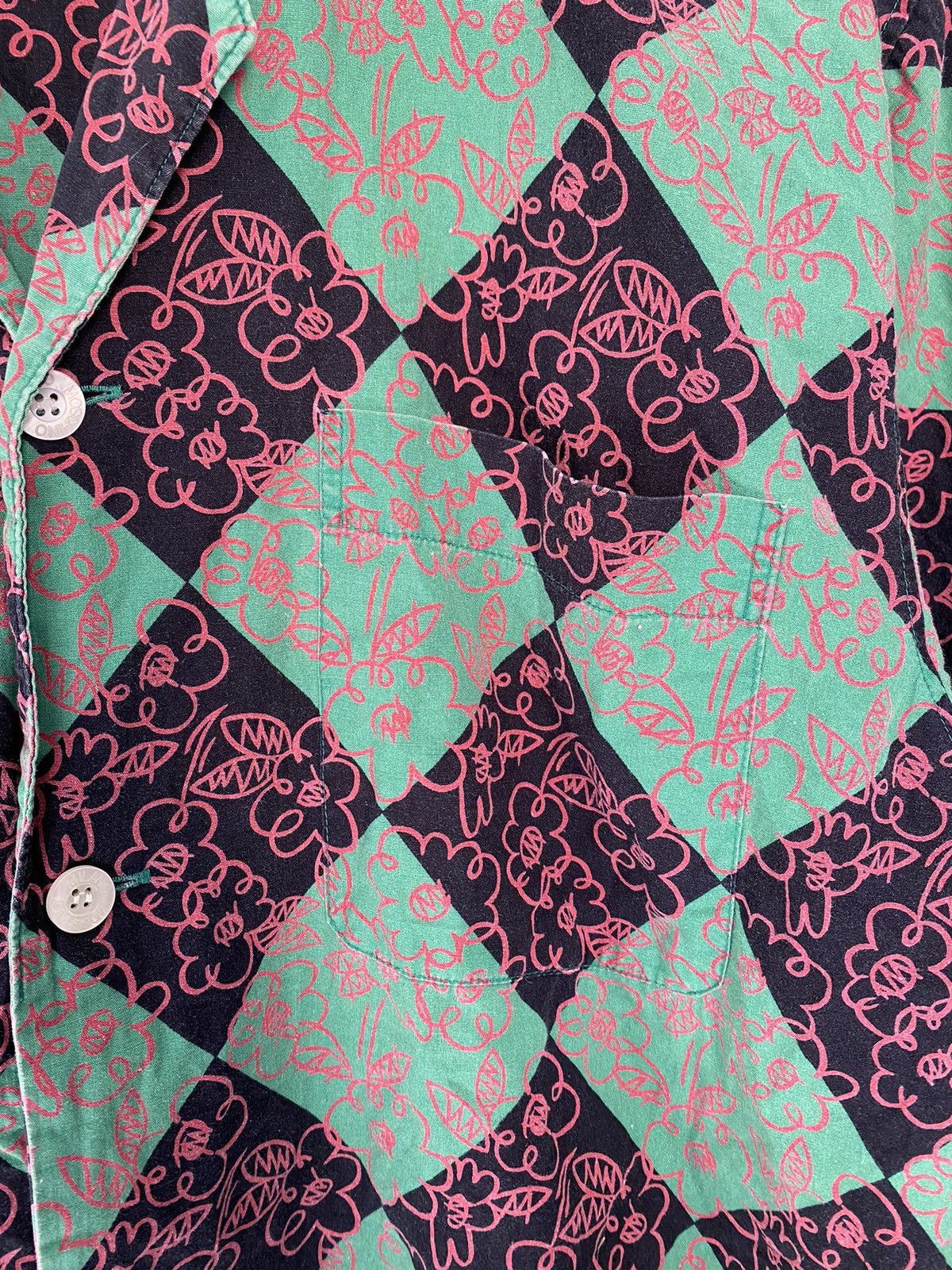 Iceberg × Moschino × Vintage 90s Moschino checked floral button up Size US M / EU 48-50 / 2 - 5 Thumbnail