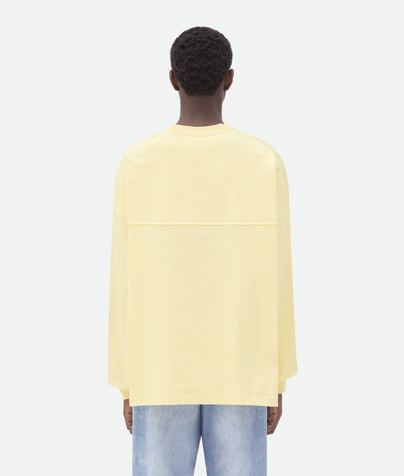 Bottega Veneta o1w1db10625 Jersey Oversized Long Sleeve T-Shirt in Barley Size US XS / EU 42 / 0 - 3 Thumbnail