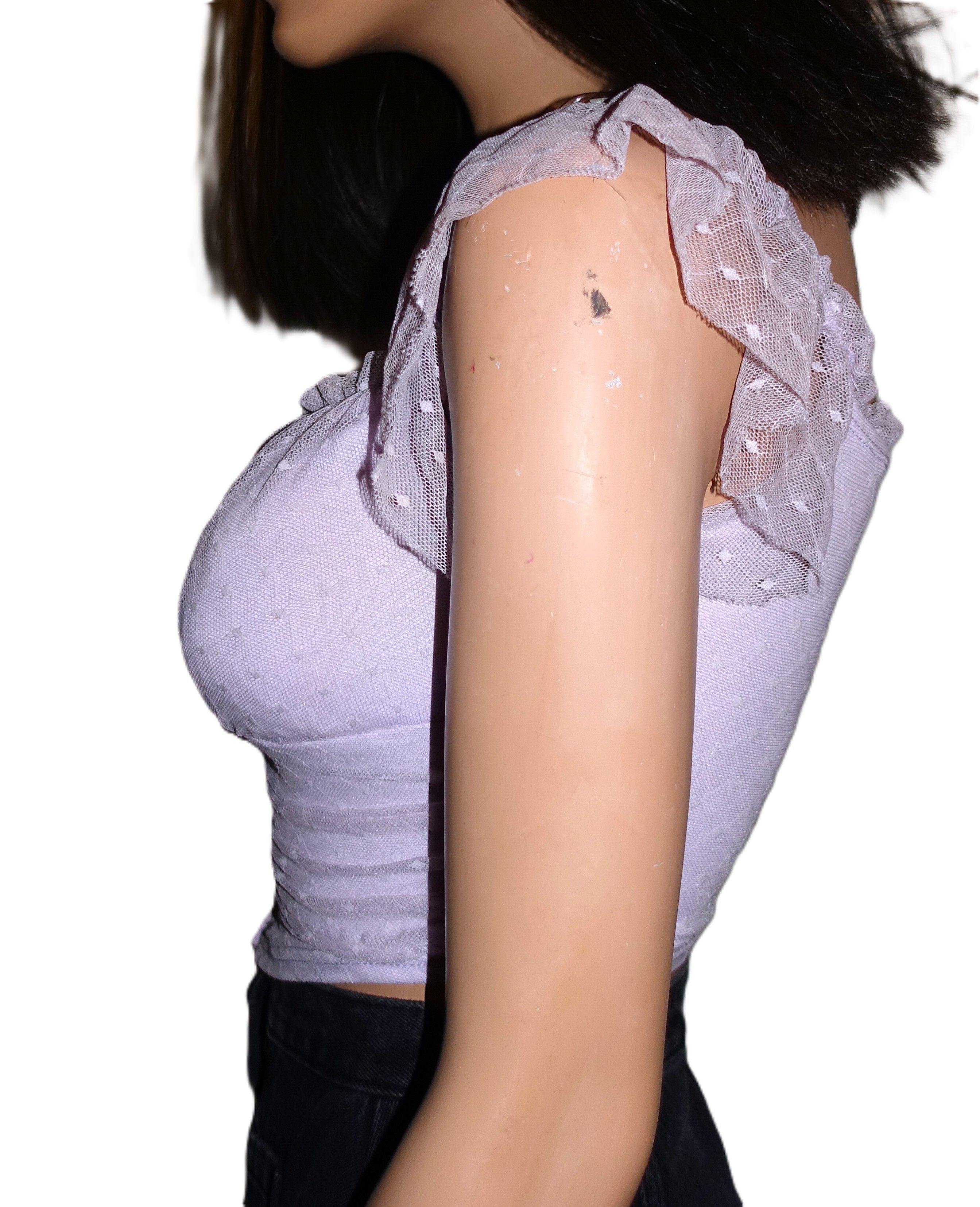 Other Windsor Lavender Polka Dot Lace Sheer Top L Size L / US 10 / IT 46 - 4 Thumbnail