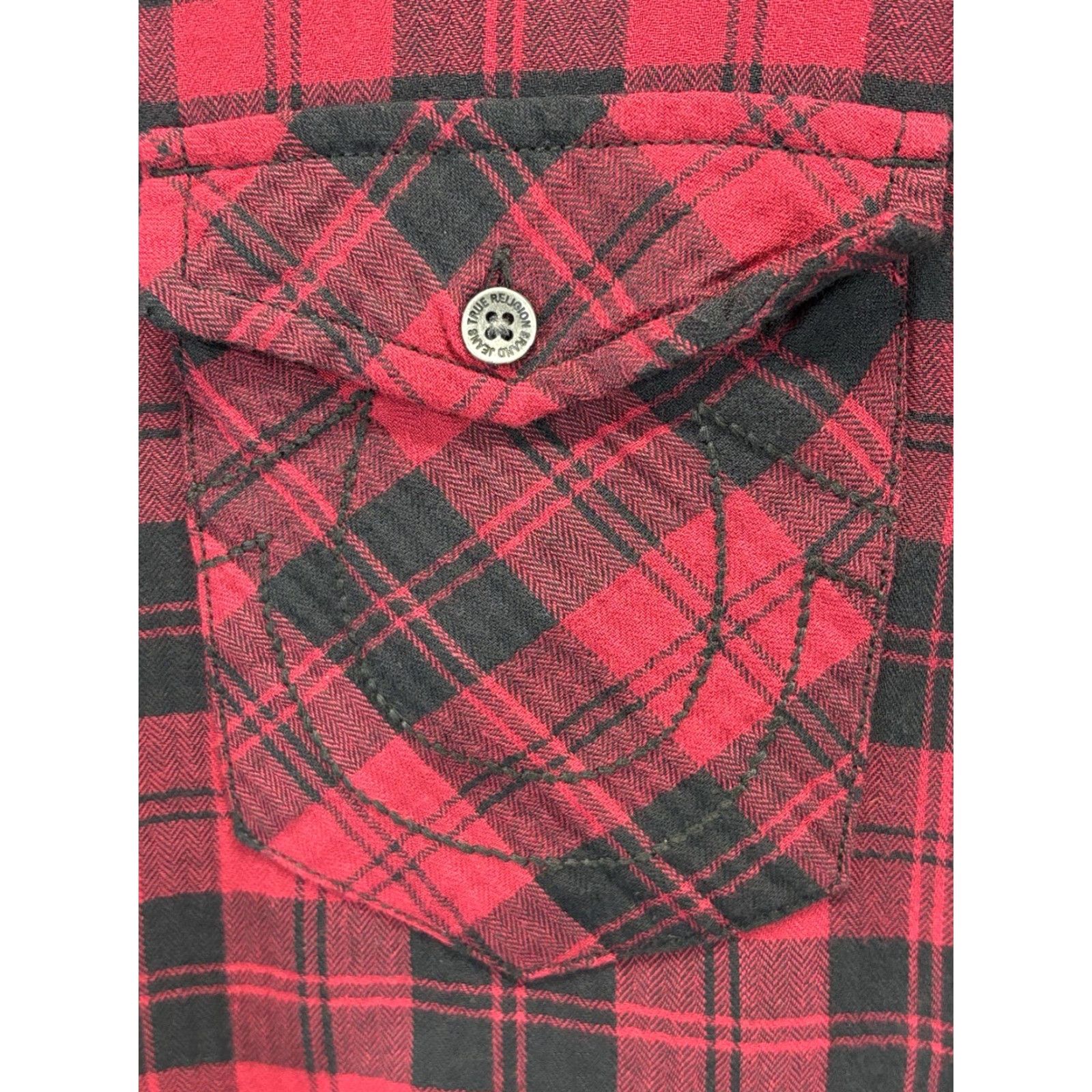 True Religion VINTAGE True Religion Western Shirt Men’s XL Button-Up Red Black Yoke Cowboy Slim Fit Plaid Long Sleeve Collared Button-Up Mens XL Size US XL / EU 56 / 4 - 3 Thumbnail
