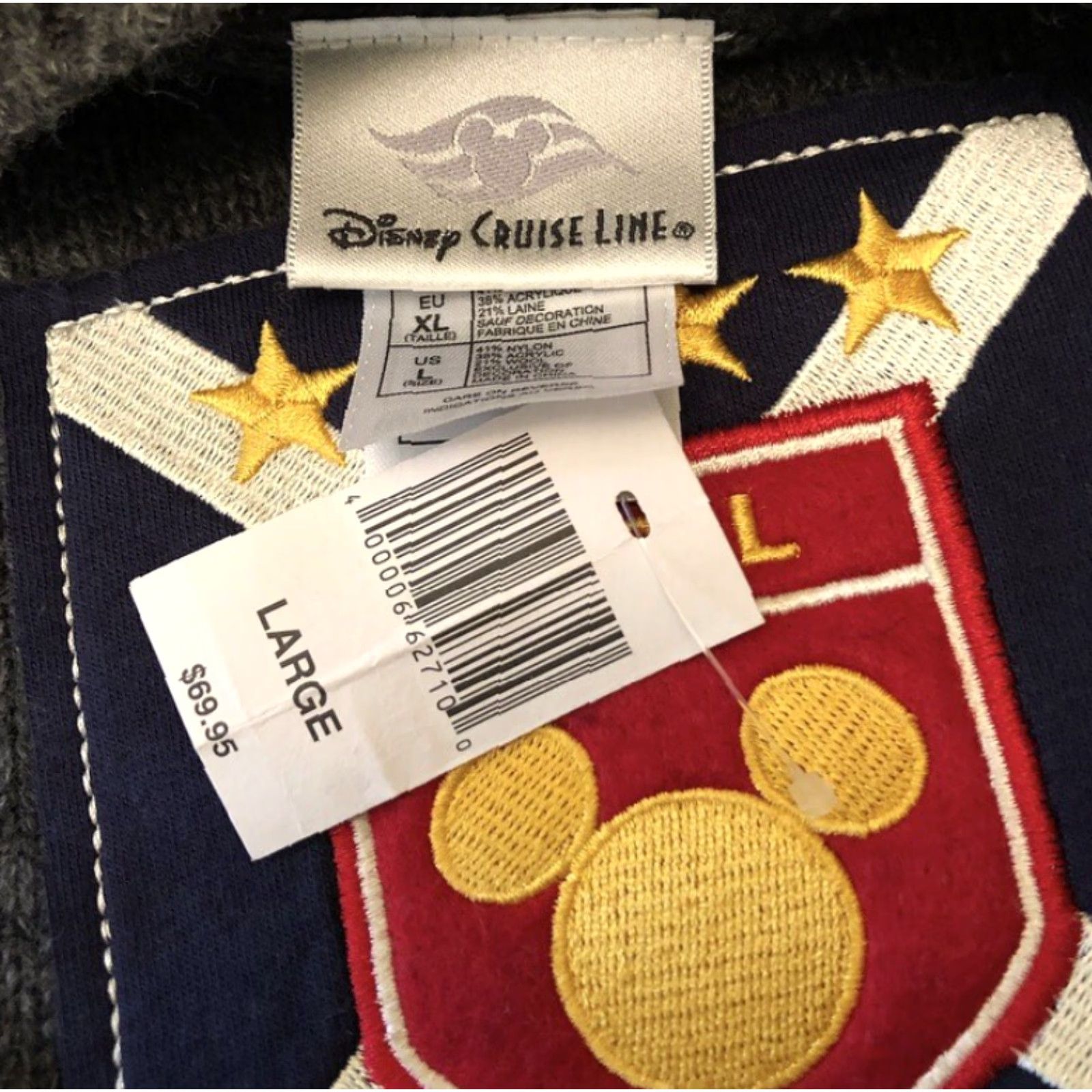 Disney VINTAGE Disney Cruise Line Crest Mickey Mouse Logo Knit Sweater L Men Gray 90s Pullover with Logo Size US L / EU 52-54 / 3 - 2 Thumbnail