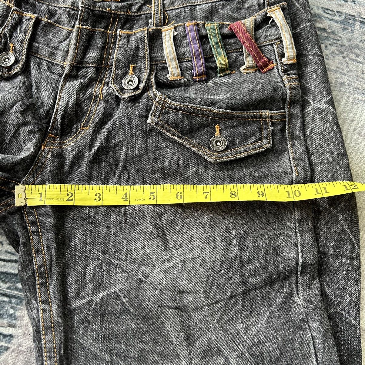 20471120 Nylaus Punk Double Waist Black Denim Size US 30 / EU 46 - 13 Thumbnail