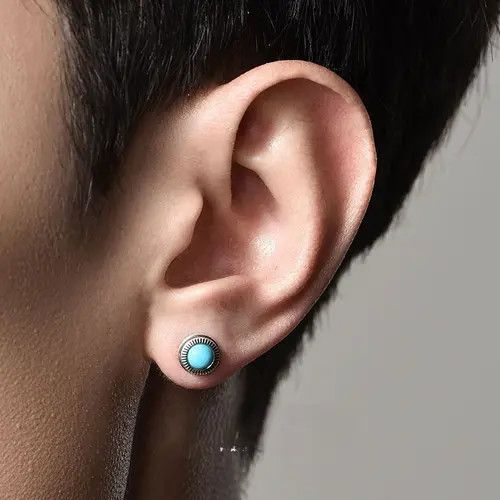 Other Turquoise Stone Future Earrings One Pairs Chrome Jewelry Size ONE SIZE - 1 Thumbnail