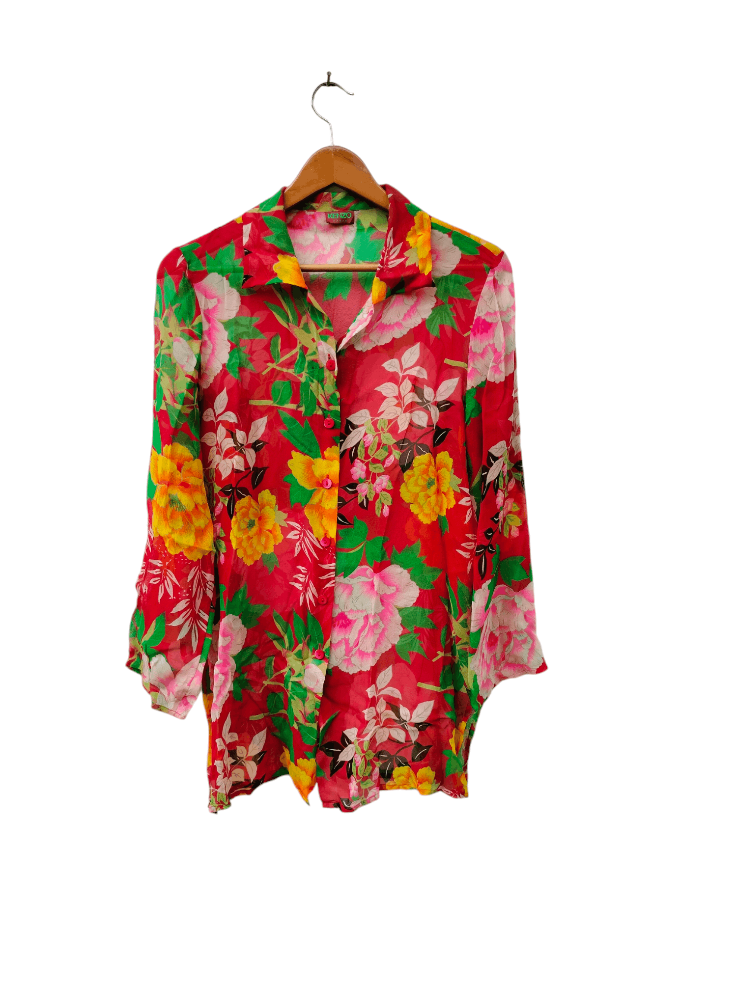 Kenzo vintage KENZO PARIS floral silk women blouses Size XS / US 0-2 / IT 36-38 - 1 Thumbnail