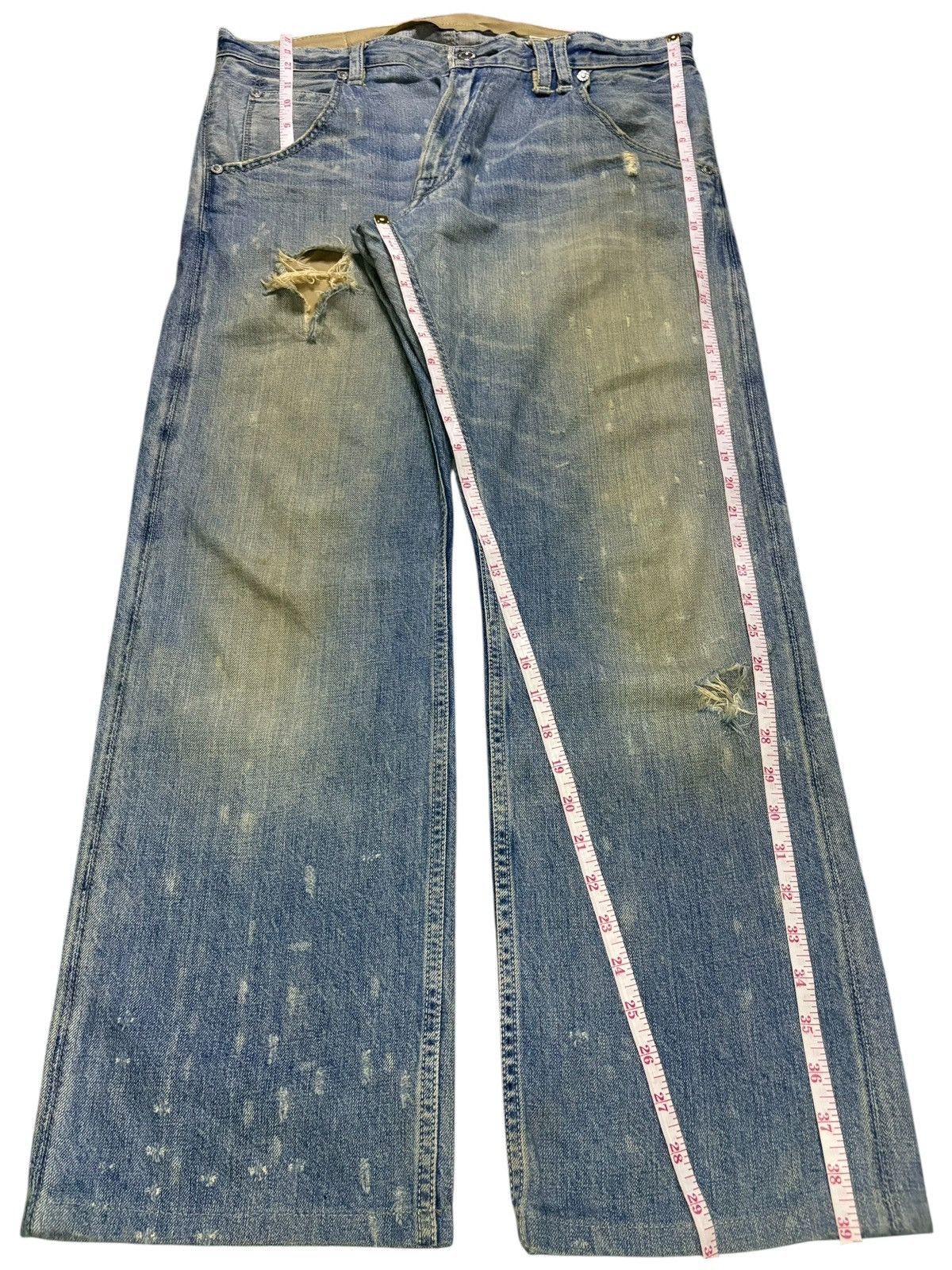 Levi's Vintage Y2k Levis 514 Mud Wash Distress Loose Baggy Jeans Size US 35 - 15 Thumbnail