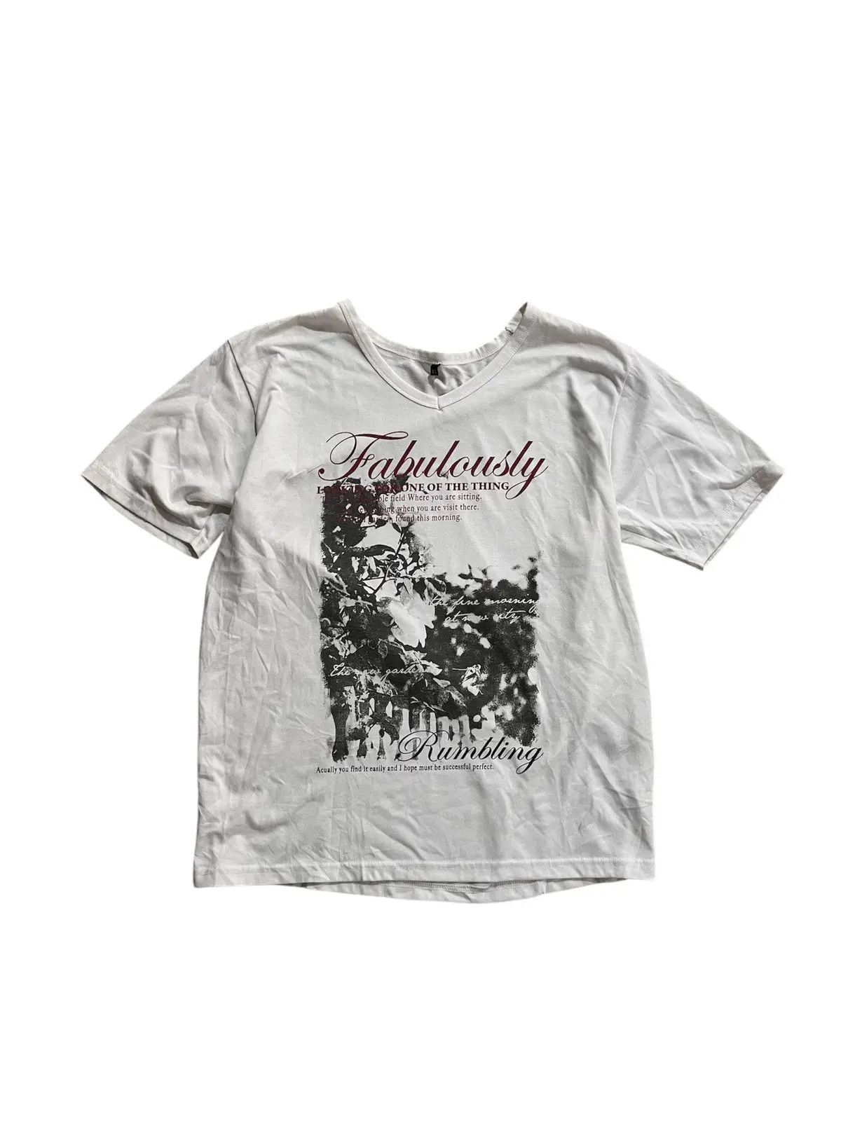 Japanese Brand Japanese Y2K Fabulousy Poem V Neck Tee Size US S / EU 44-46 / 1 - 1 Thumbnail