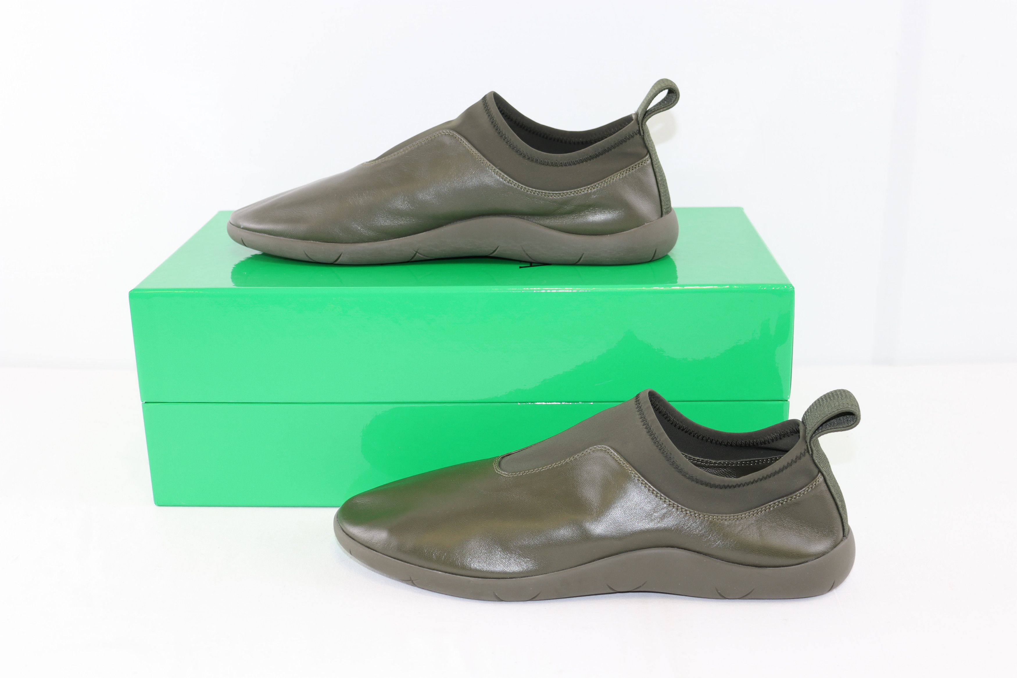 Bottega Veneta o1rshd1 Lagoon Nappa/Antares Fabric Sneakers in Seaweed Size US 8 / EU 41 - 14 Thumbnail