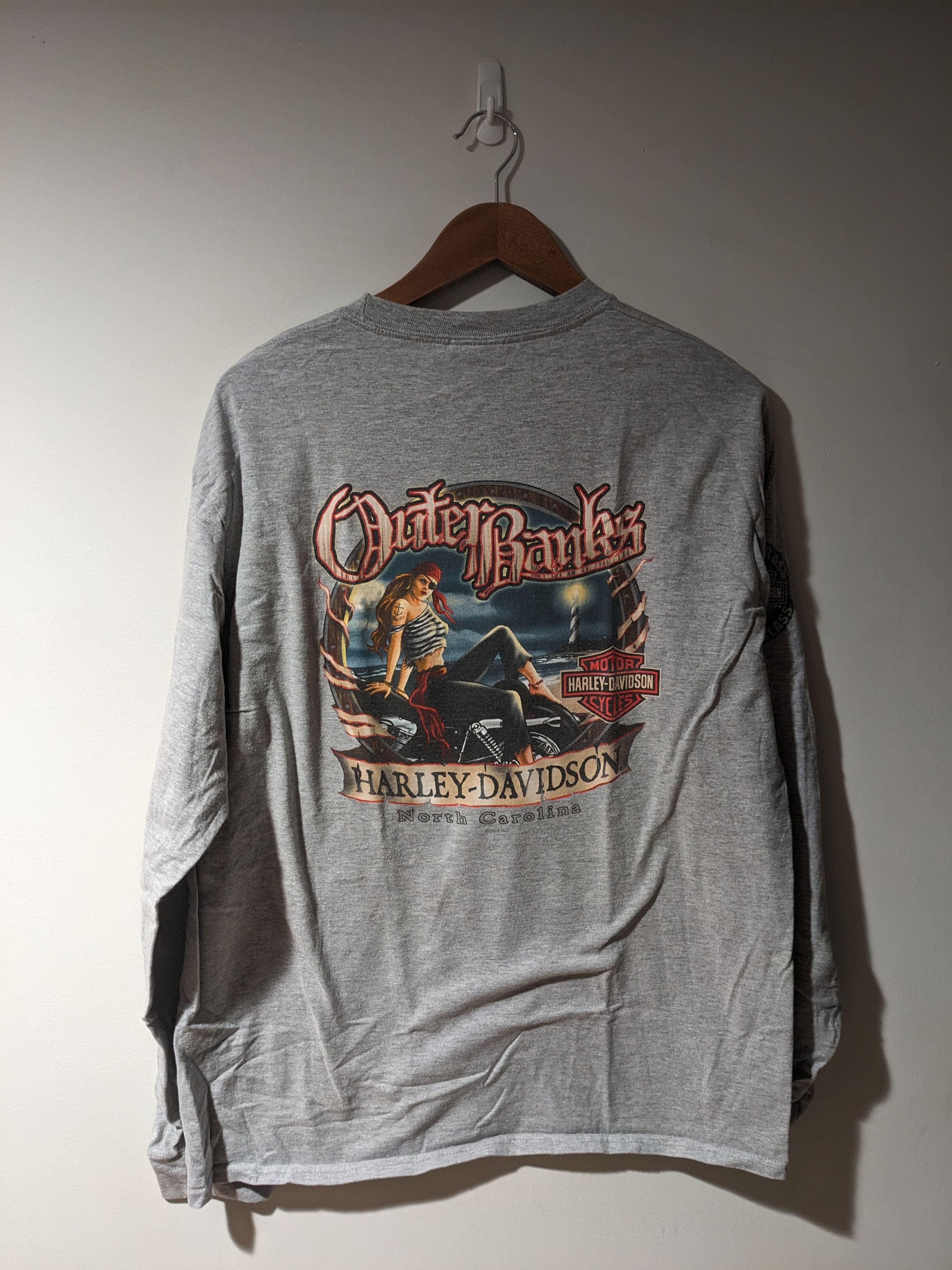 Harley Davidson × Vintage Vintage Harley Davidson North Carolina Long Sleeve T-Shirt Size US L / EU 52-54 / 3 - 1 Thumbnail