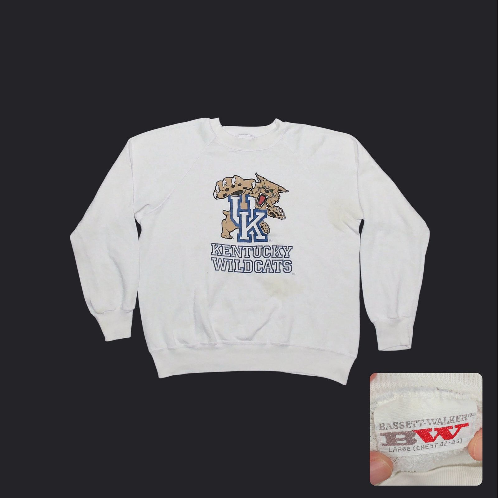 Vintage Vintage 1980s Kentucky Wildcats Thrashed Boxy Sweatshirt Size US L / EU 52-54 / 3 - 1 Thumbnail