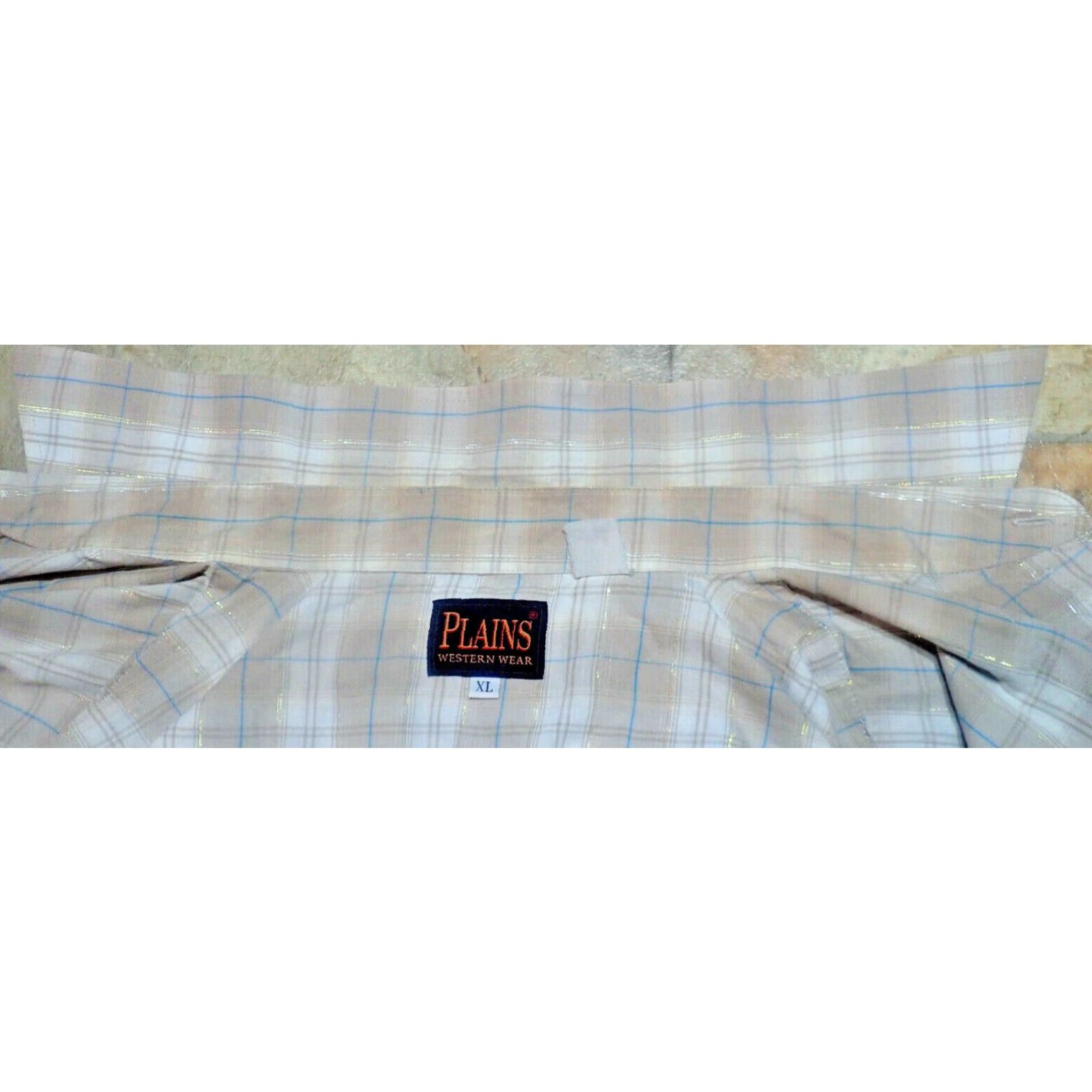 Vintage VINTAGE Plains Western Wear Cowboy Shirt XL Brown Plaid Metallic Thread Snap Closure Rockabilly Mens Size US XL / EU 56 / 4 - 5 Thumbnail