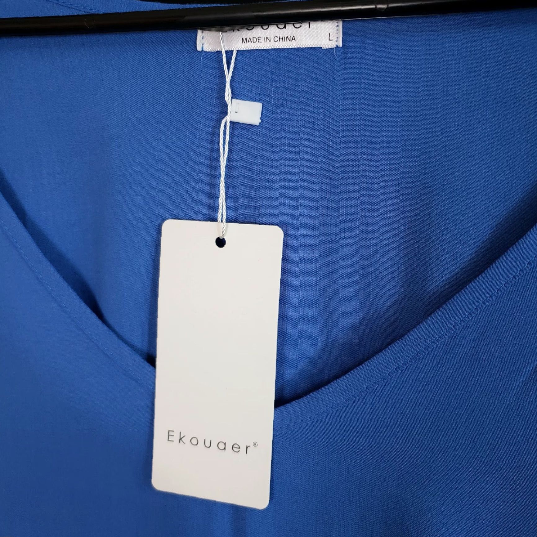 Vintage Ekouaer Womens Tunic L Solid Blue 3/4 Sleeve Rayon Scoop Neck Blouse Womens Size L / US 10 / IT 46 - 6 Thumbnail
