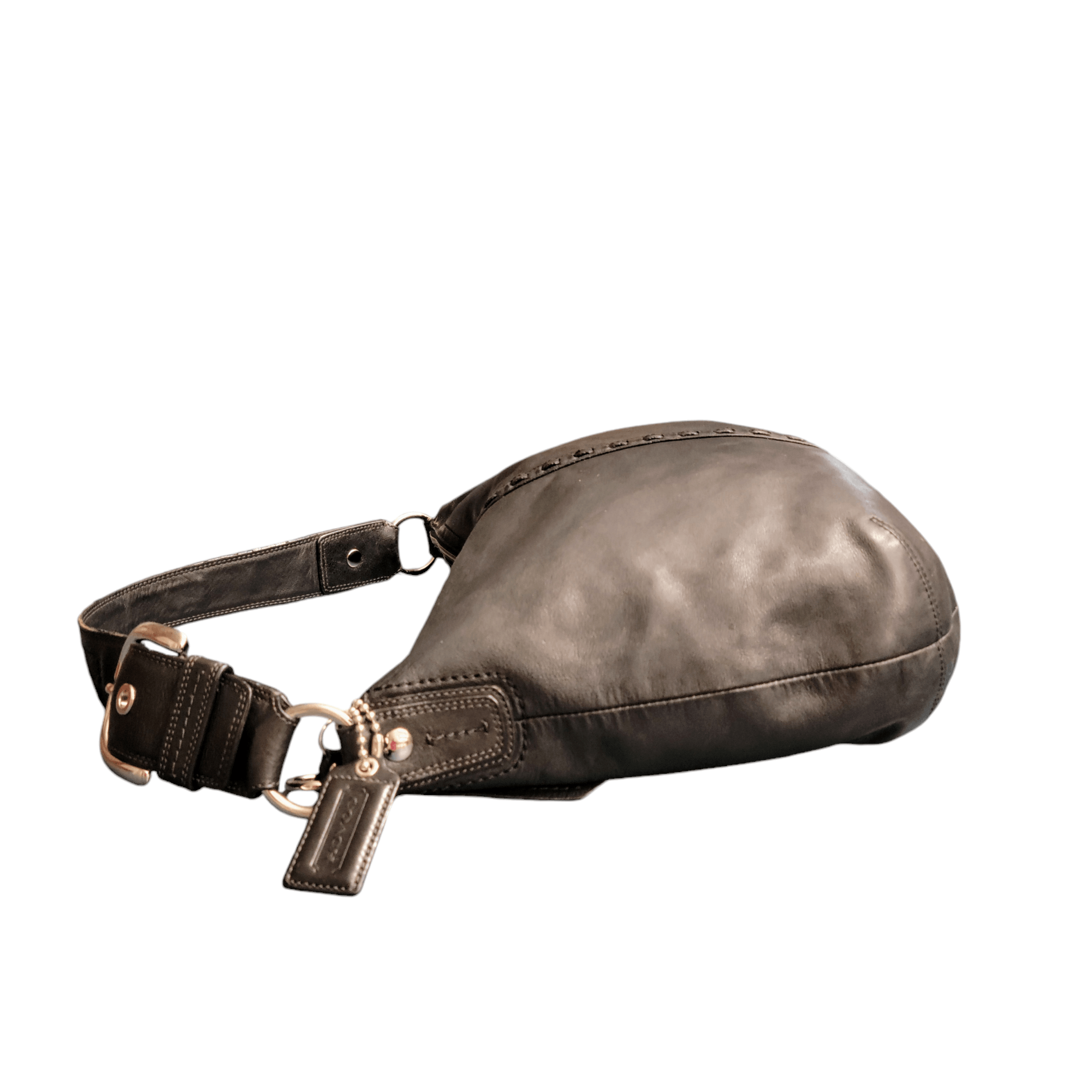 Coach Coach Black Leather Large Hobo Silver Buckle Shoulder Bag Size ONE SIZE - 7 Thumbnail