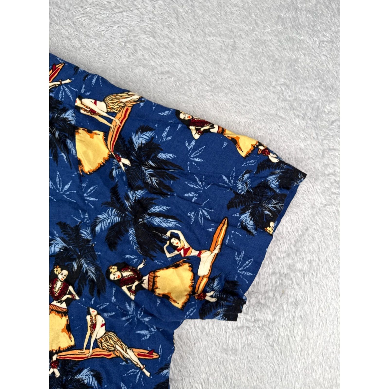 Vintage Munsingwear Shirt Men 2XL Blue Floral Palm Luau Hawaiian – Button-Up, Short Sleeve, Rayon, Vintage? No, Regular Fit, Hoικές (Oops) Size US XXL / EU 58 / 5 - 2 Thumbnail
