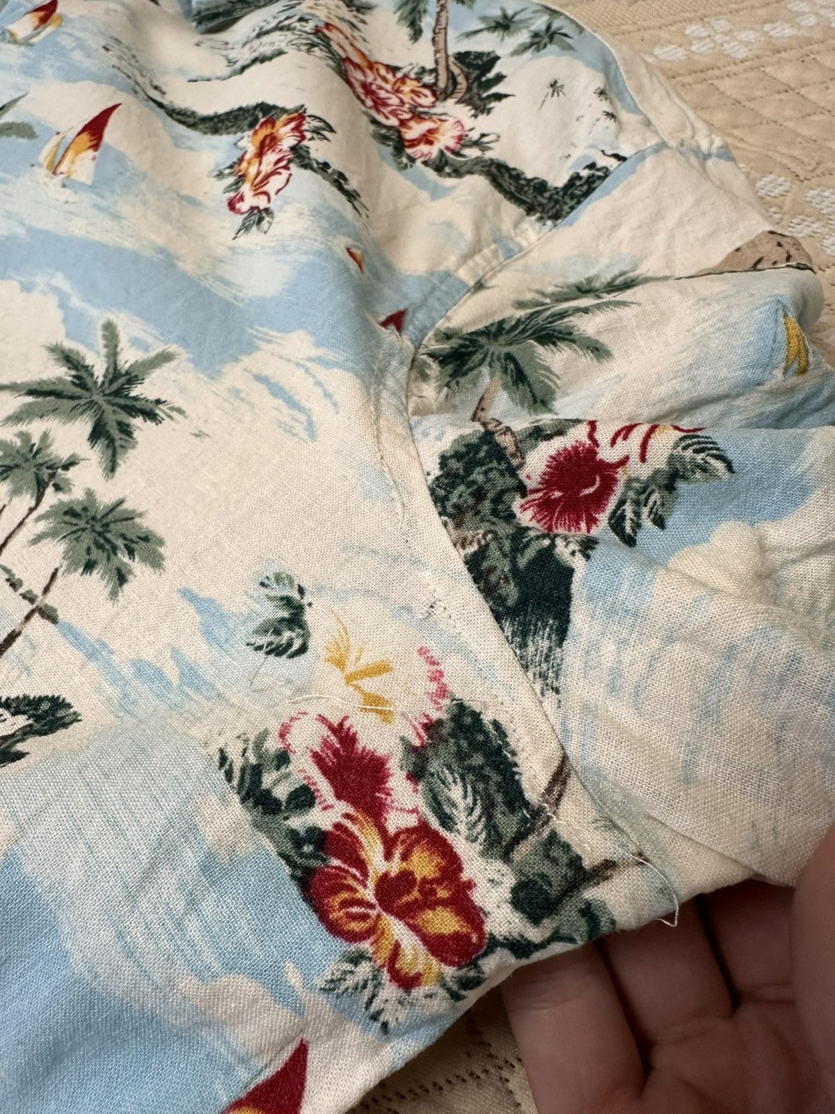 Marks & Spencer 🔥 Marks Spencer Linen Blend Hawaiian Button Up Shirt Art Y2K Size US XL / EU 56 / 4 - 7 Thumbnail