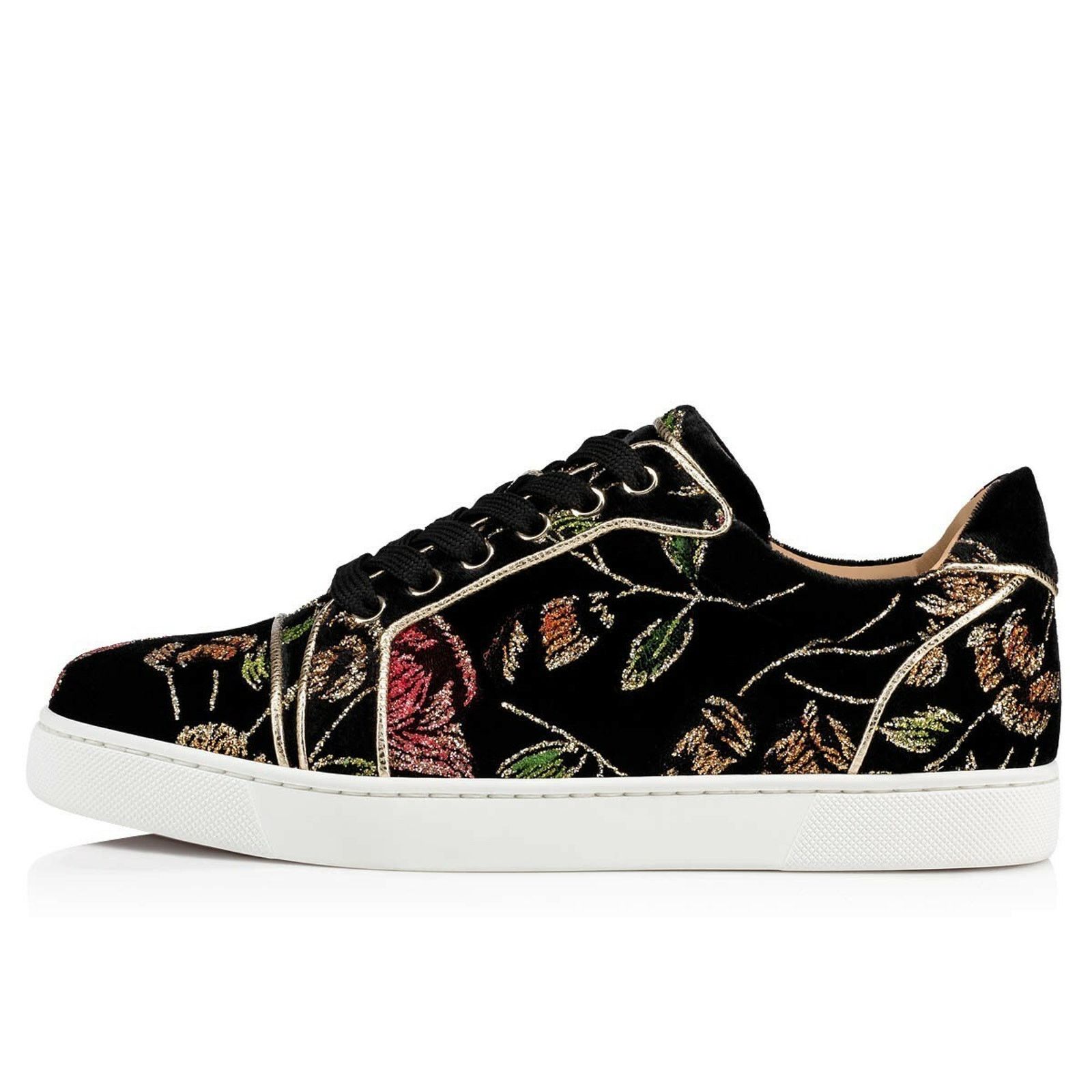Christian Louboutin Christian Louboutin Flat Black Velvet Low Top Sneaker 41 Size US 11 / IT 41 - 3 Thumbnail