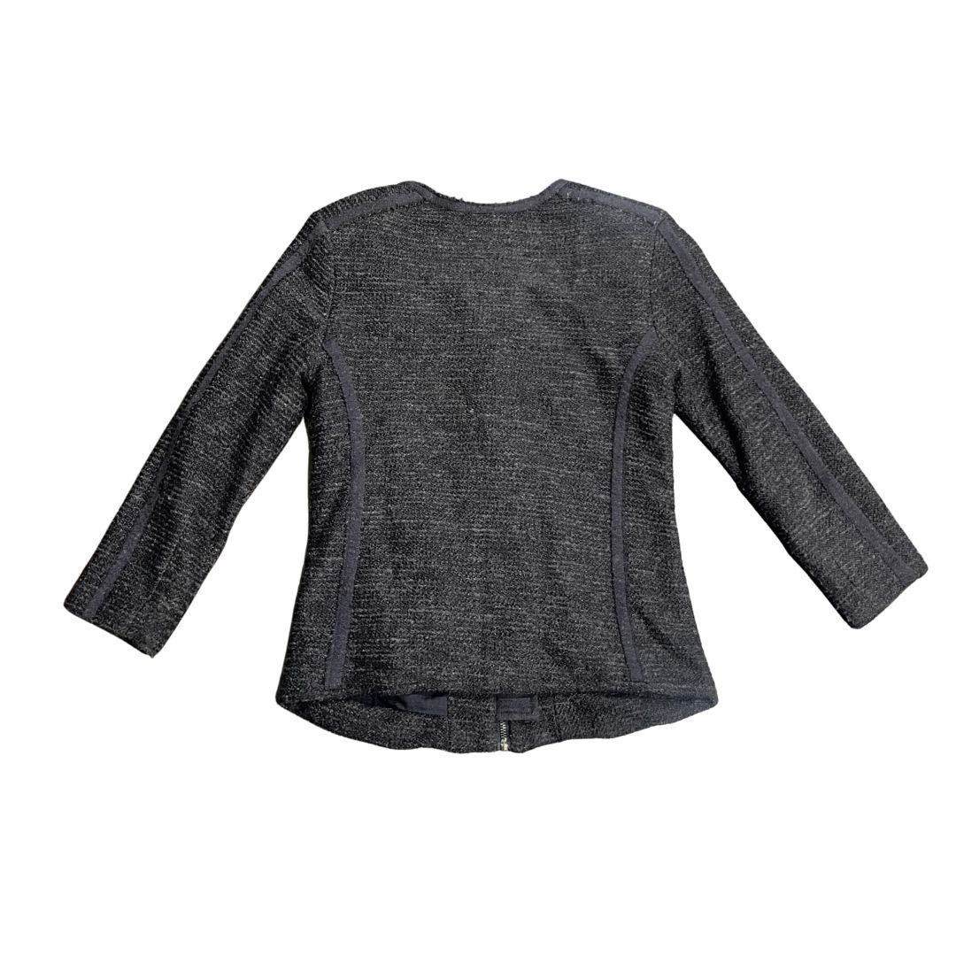 Ann Taylor Blue Marled Wool Blend Zip Sweater Jacket Career Office Size S / US 4 / IT 40 - 2 Thumbnail