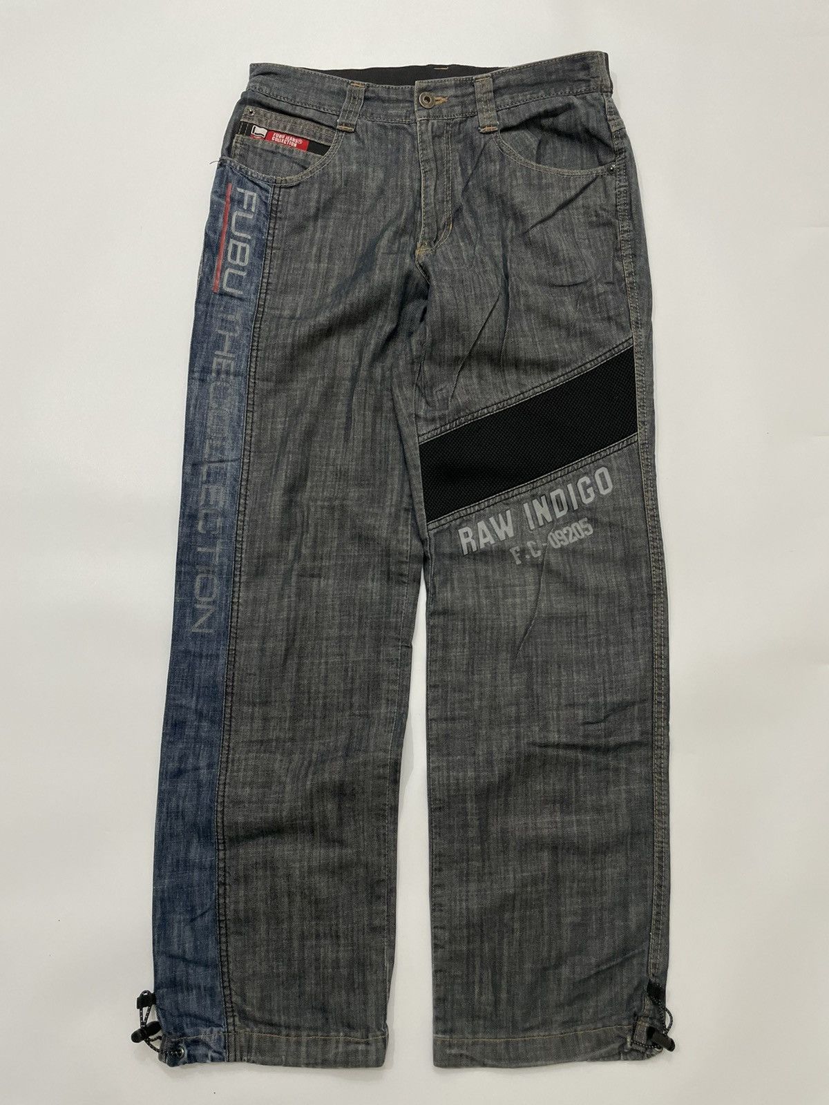 Fubu Y2k Baggy fubu poem denim pants Size US 31 - 1 Thumbnail