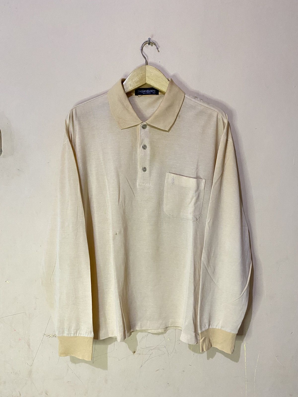 Saint Laurent Paris 90s Yves Saint Laurent Pour Homme Long Sleeve Size US L / EU 52-54 / 3 - 1 Thumbnail