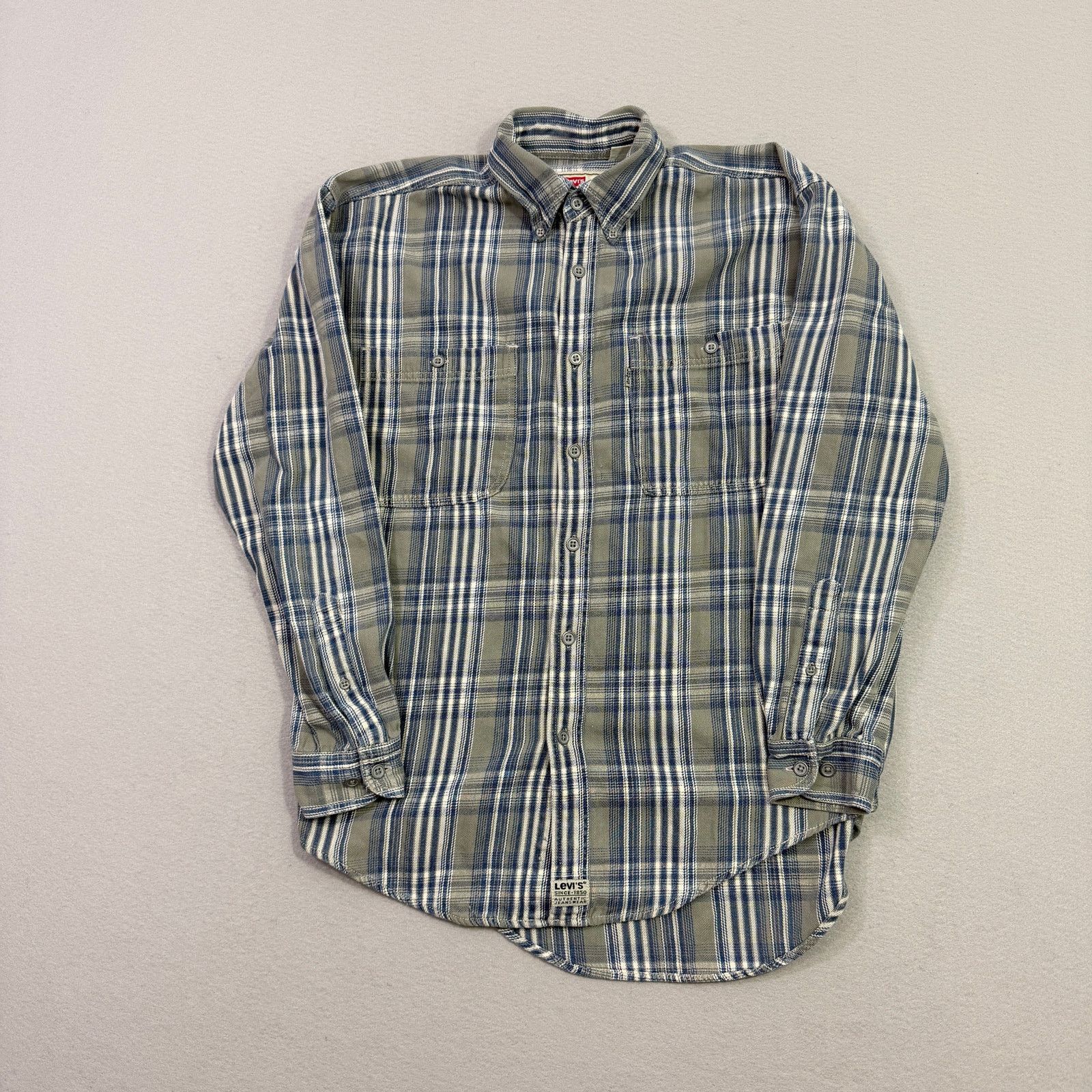 Levi's Vintage Levis Denim Shirt Men's Small Blue Green Plaid 90s Size US S / EU 44-46 / 1 - 1 Thumbnail
