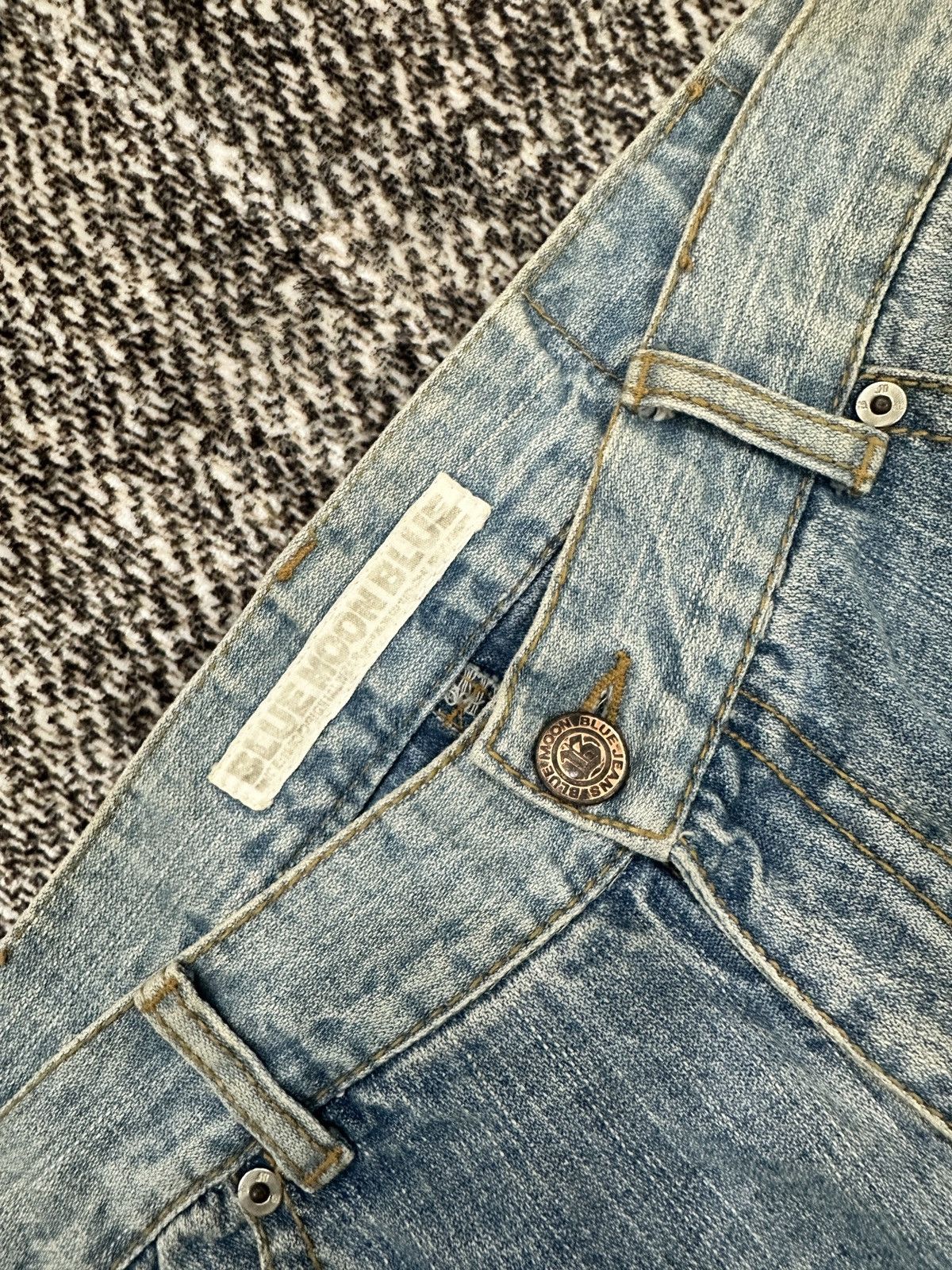 Blue Blue Japan × If Six Was Nine Blue Moon Blue Denim Jeans With Embroidered Pocket Size US 33 - 4 Thumbnail