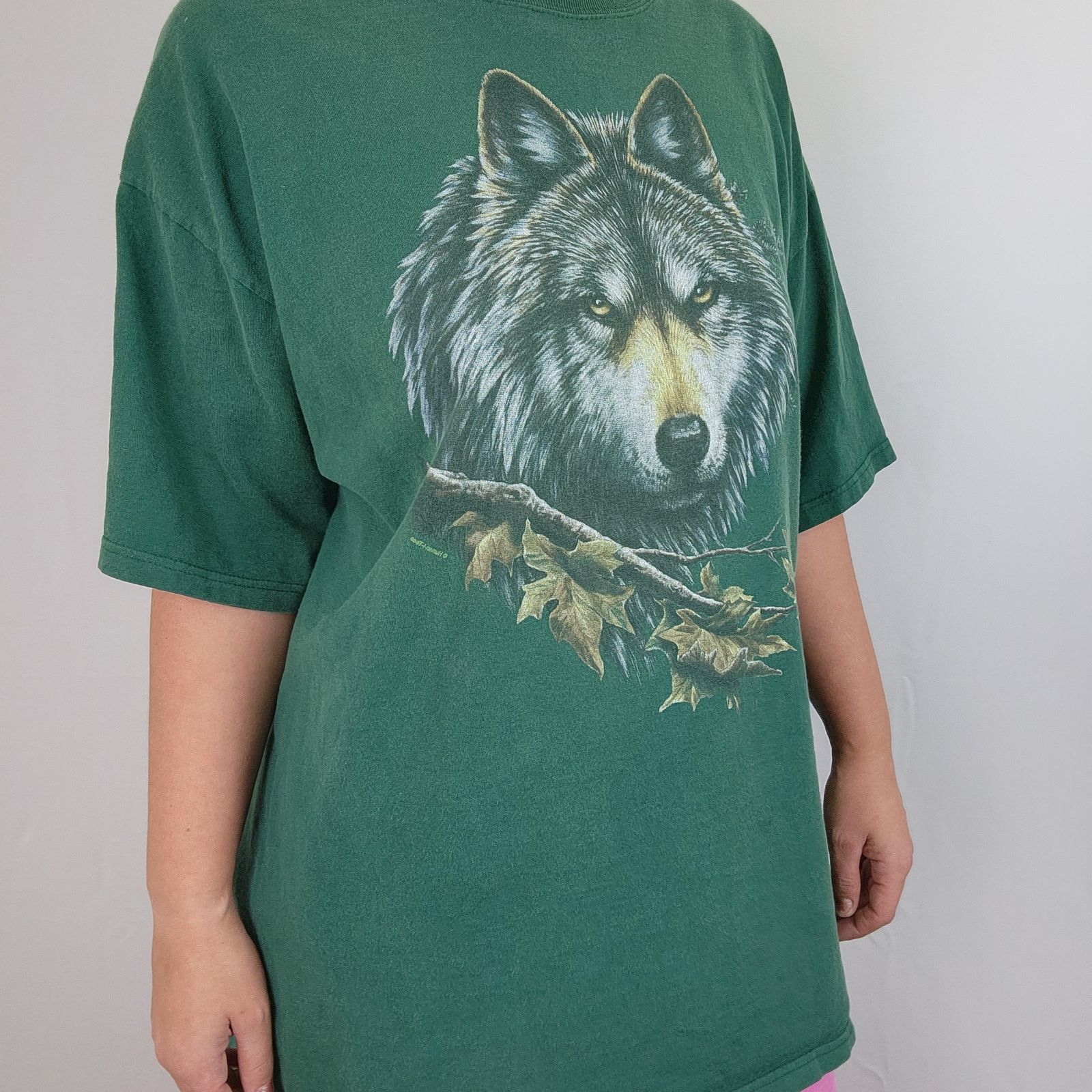 Anvil Vintage 90s Green Wolf Anvil T-Shirt XXL Size US XXL / EU 58 / 5 - 2 Thumbnail