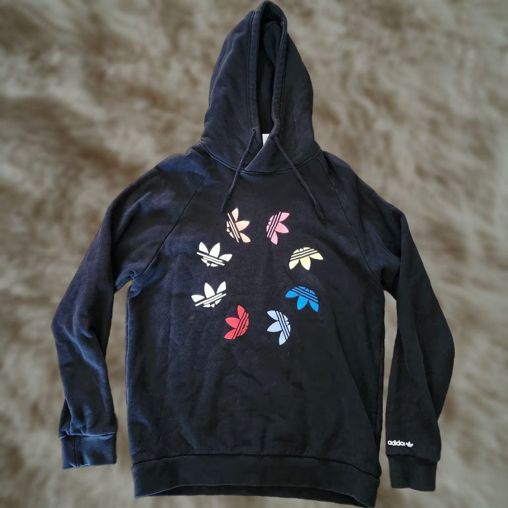 Adidas Adidas Hoodie Mens Medium Leaf Logo Colorful Embroidered Black Size US M / EU 48-50 / 2 - 1 Thumbnail