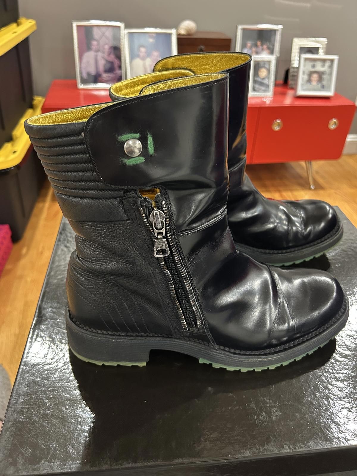 BARRACUDA Italy Black Leather Mid-Calf Boots Size 41