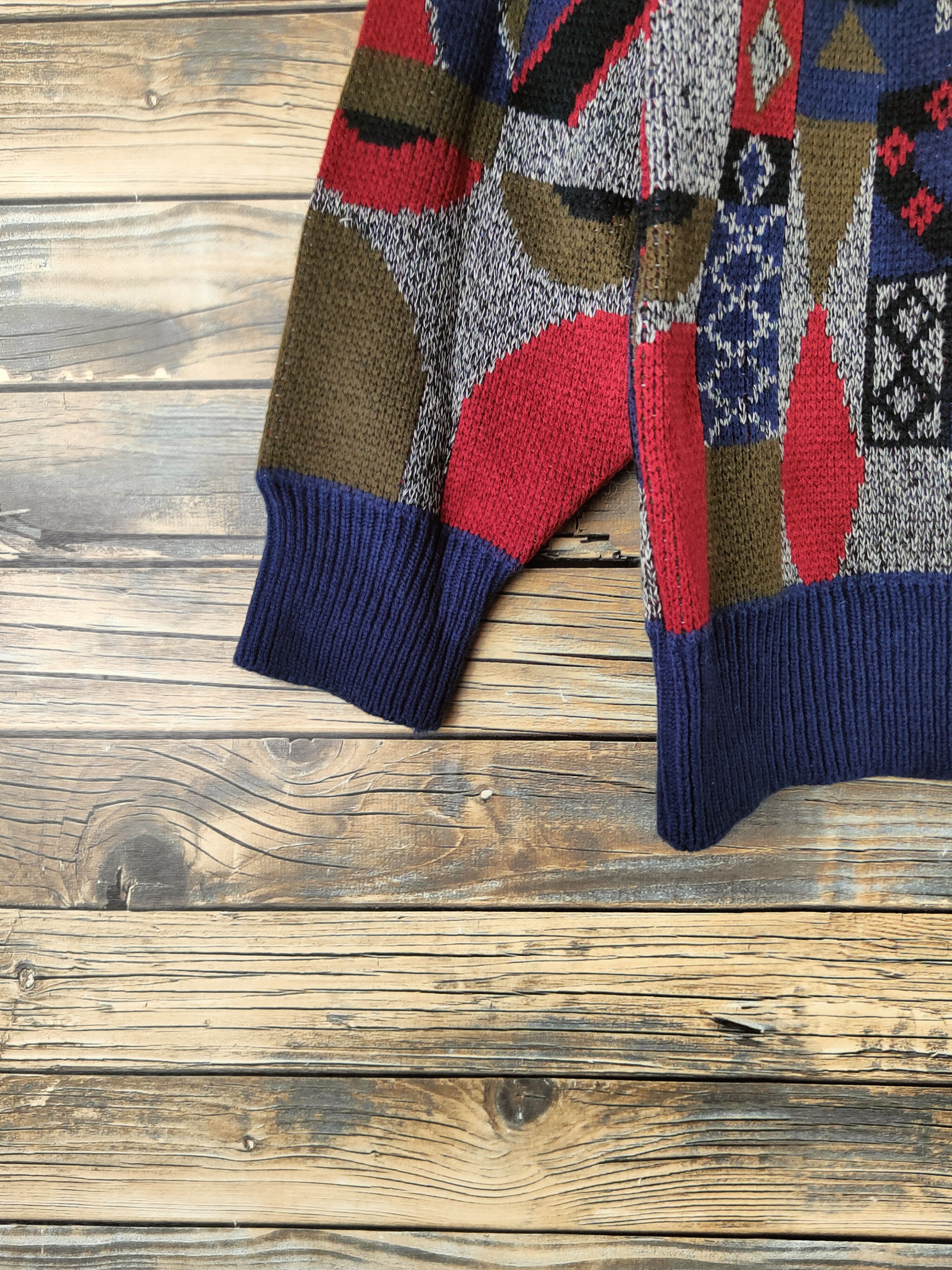 Japanese Brand DL Japanese Brand Maroon Navy Knitwear Sweatshirts #46-152 Size US S / EU 44-46 / 1 - 4 Thumbnail