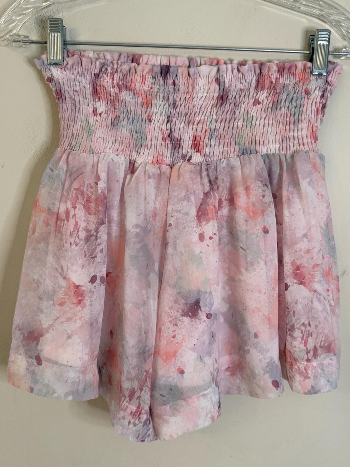 Manifattura Ceccarelli CEC pastel abstract floral shorts smocked pull on waist SM Size 28" / US 6 / IT 42 - 1 Thumbnail