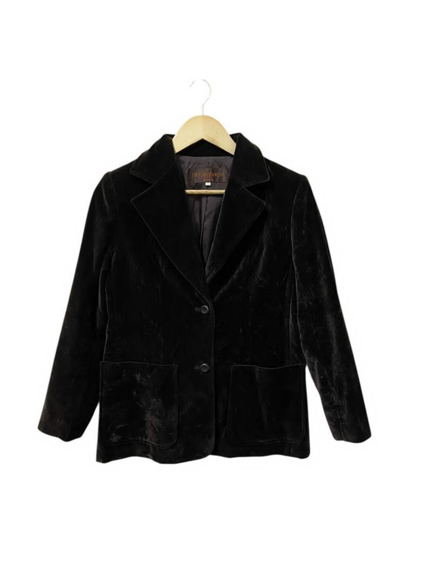 Vintage Vintage Yves Saint Laurent Dark Brown Velvet Blazaers Size US S / EU 44-46 / 1 - 1 Thumbnail