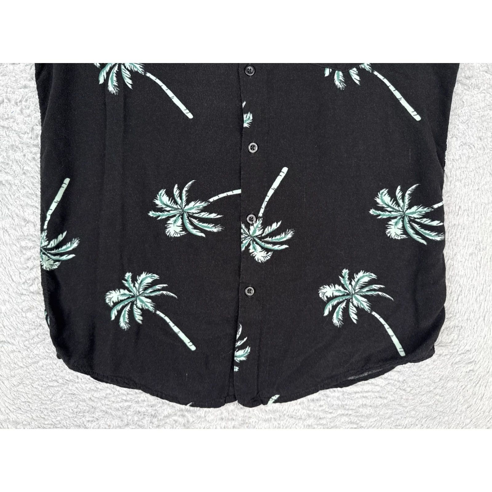 CO Molokai Surf Co Shirt Adult Medium Black Blue Floral Leaf 100% Rayon Hawaiian Size US M / EU 48-50 / 2 - 5 Thumbnail