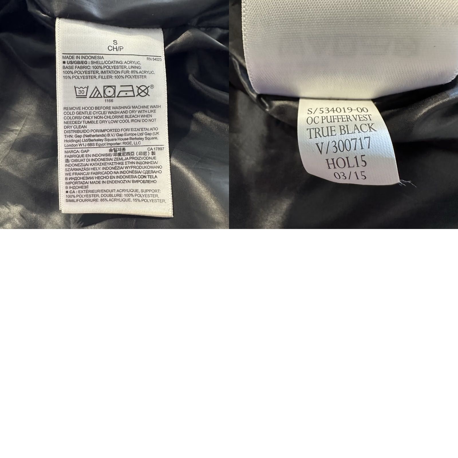 Gap Gap Vest Puffer Vest Womens S Black Primaloft Hooded Faux Fur Lined 2015 EUC Women's Vest Gap Size S / US 4 / IT 40 - 8 Thumbnail