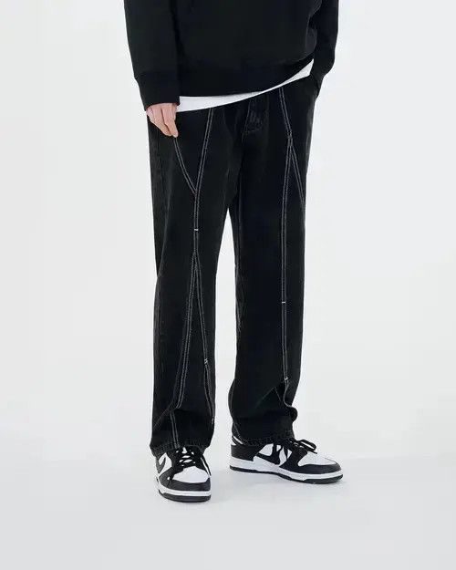 Japanese Brand × Jean Contrast Stitched High Street Jeans Size US 33 - 1 Thumbnail