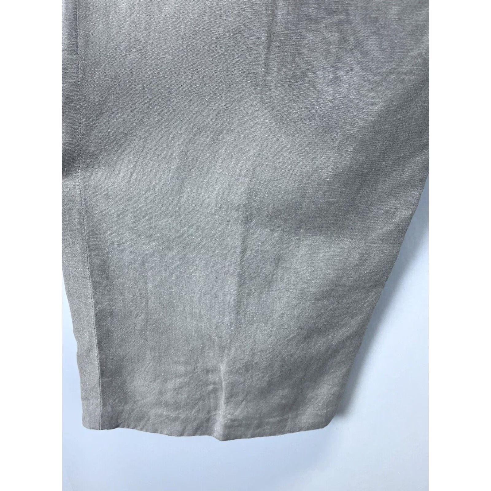 Eileen Fisher EILEEN FISHER Pants Wide Leg Crop Linen Blend Gray Large Petite Size PL Cropped 21.5in Inseam Womens Lagenlook N/A Size 36" / US 14 / IT 50 - 4 Thumbnail