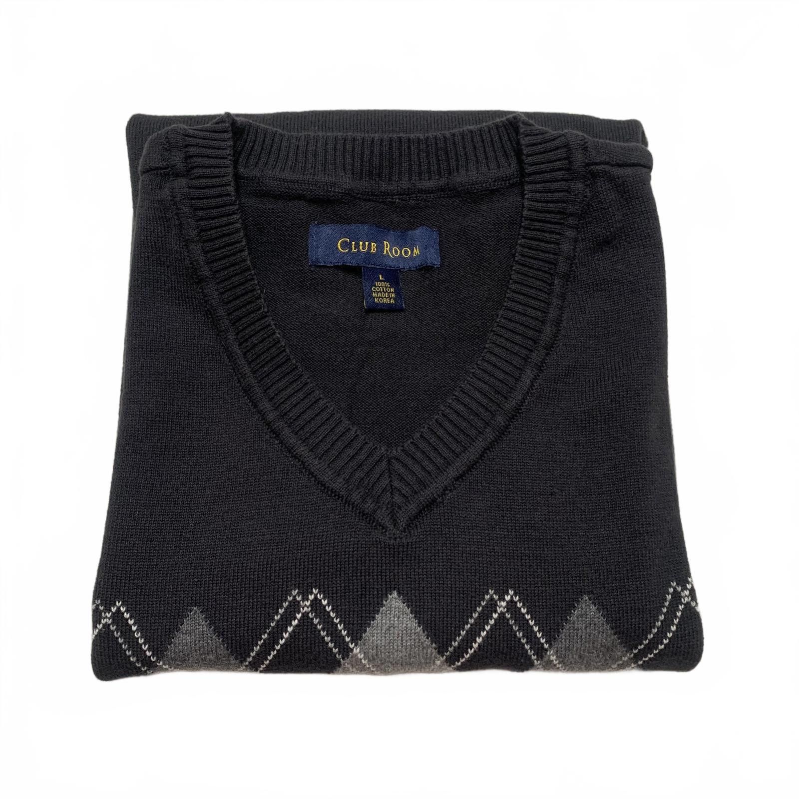 Club Room Club Room Men’s Size Large Black Argyle Sweater Vest Size US L / EU 52-54 / 3 - 1 Thumbnail