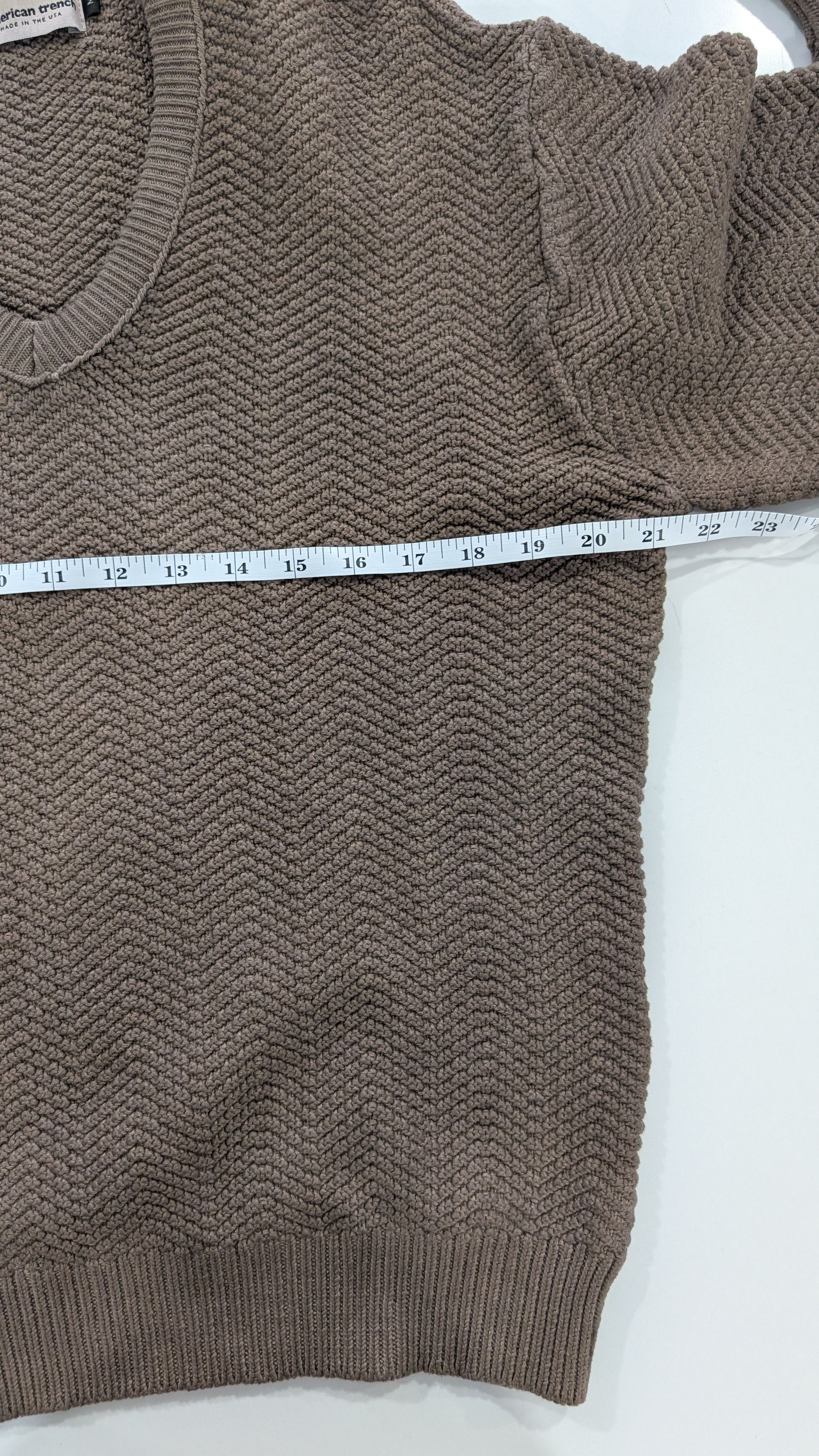 American Trench American Trench V-Neck Sweater Herringbone Knit Size US M / EU 48-50 / 2 - 12 Thumbnail