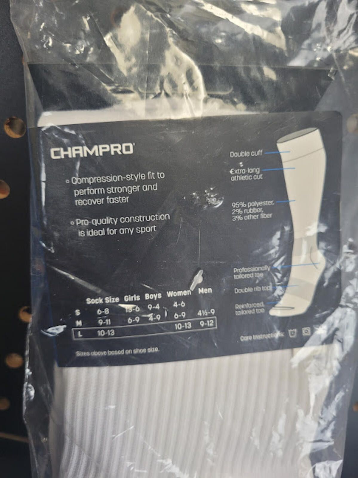 Champion Champro Professional Athletic Socks Size Large - White Size ONE SIZE - 2 Thumbnail