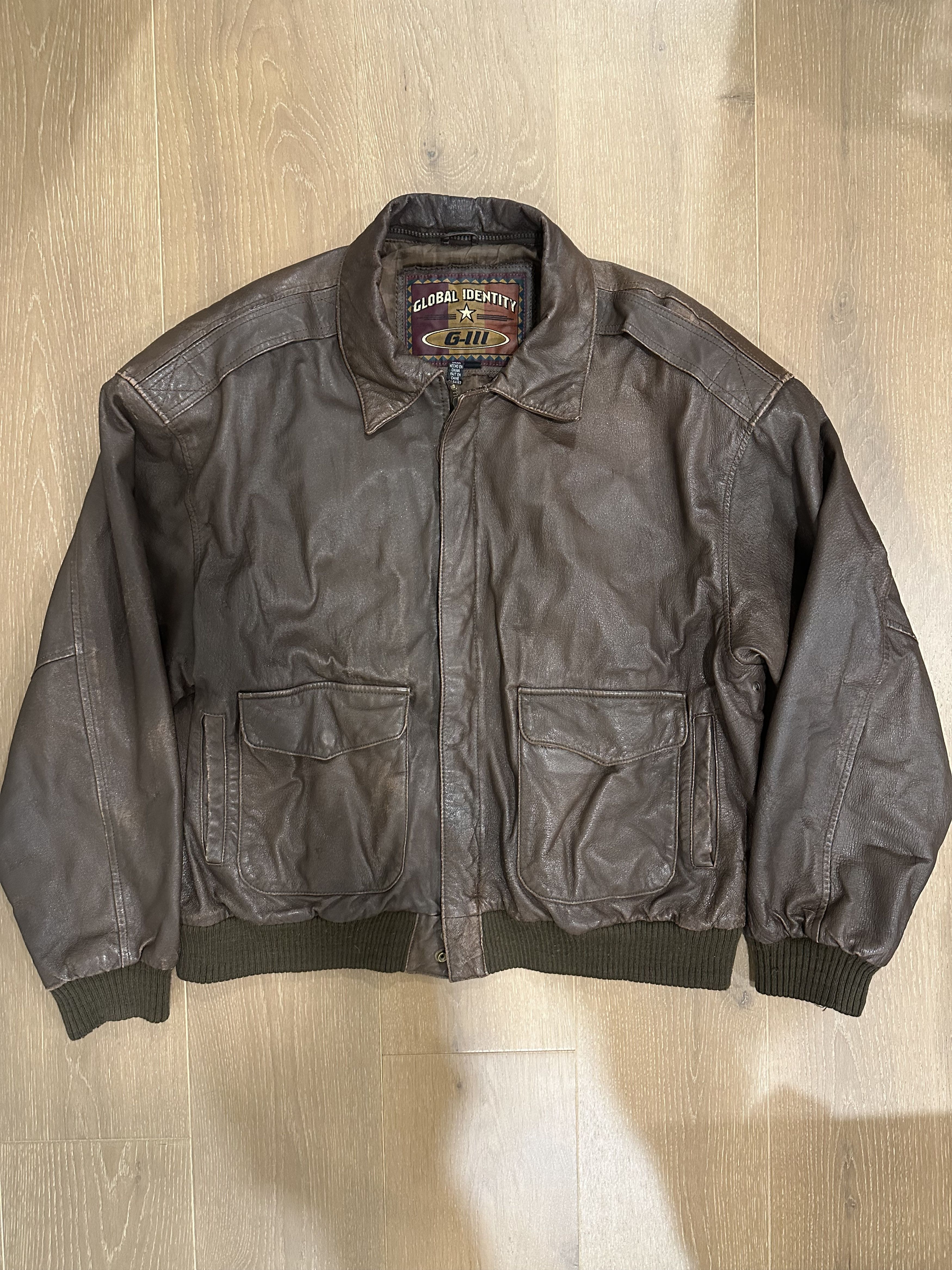 G-III Global Identity ヴィンテージレザージャケット Global identity g-iii Vintage Leather jacket Mens L | eBay